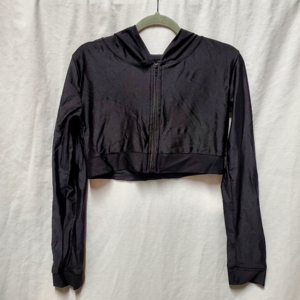 NEW Mix cropped hooded jacket